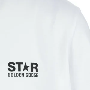 Golden Goose Tee-shirt Big Star Coton Blanc Noir 13