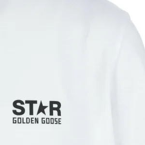 Golden Goose Tee-shirt Big Star Coton Blanc Noir 13