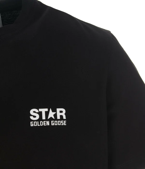 Golden Goose Tee-shirt Big Star Coton Noir Blanc 4