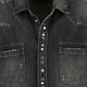 Golden Goose Chemise Homme Journey Denim Coton Noir 6