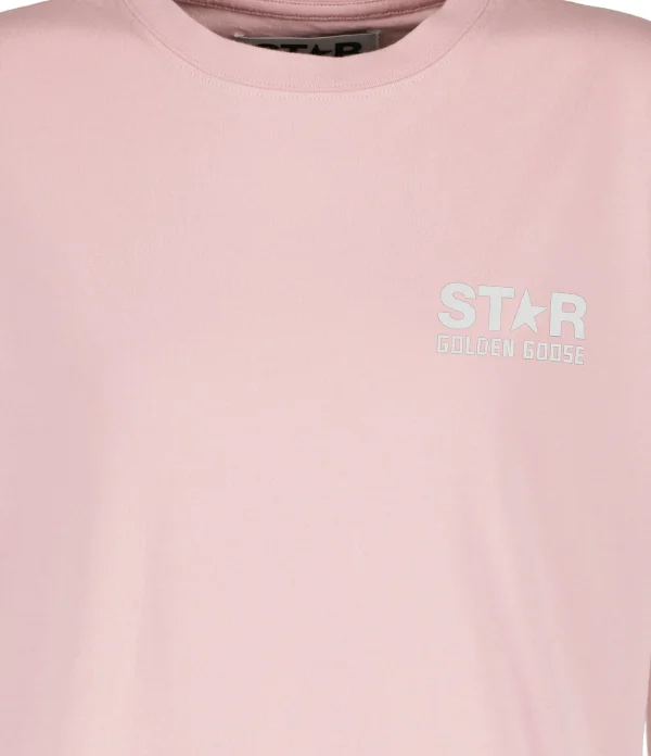 Golden Goose Tee-shirt Star Homme Coton Rose 4