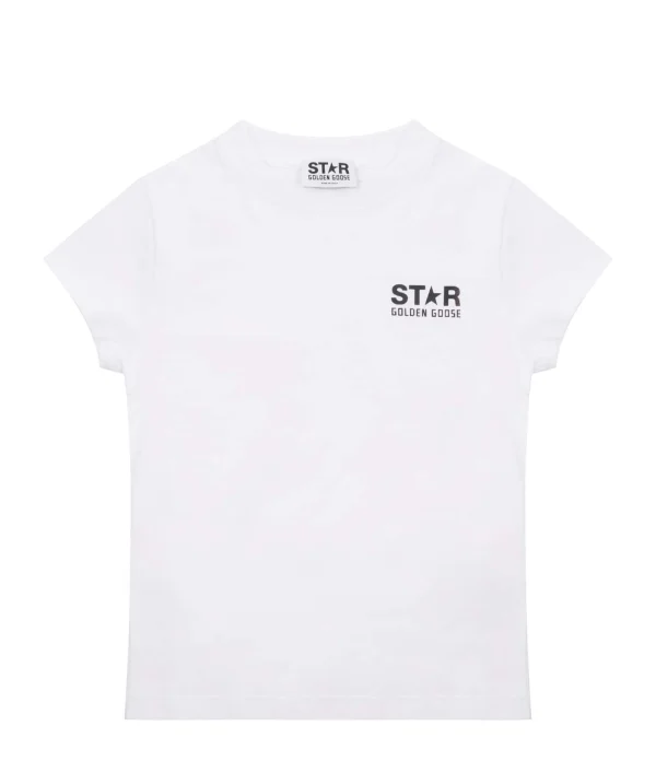 Golden Goose Tee-shirt Enfant Star Coton Blanc Noir 1