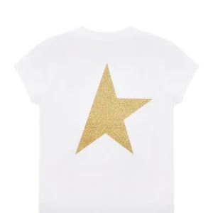 Golden Goose Tee-shirt Enfant Star Coton Blanc Doré 6