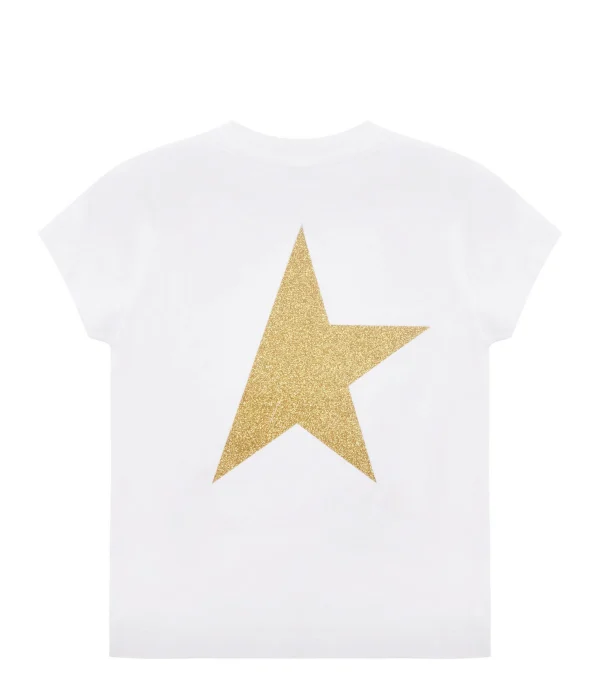 Golden Goose Tee-shirt Enfant Star Coton Blanc Doré 3