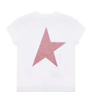 Golden Goose Tee-shirt Star Enfant Coton Blanc Rose 6