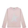 Golden Goose Tee-shirt Enfant Star Manches Longues Coton Rose Argenté 17