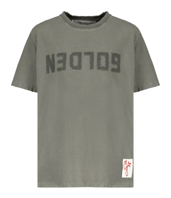 Golden Goose Tee-shirt Golden Homme Coton Olive 1