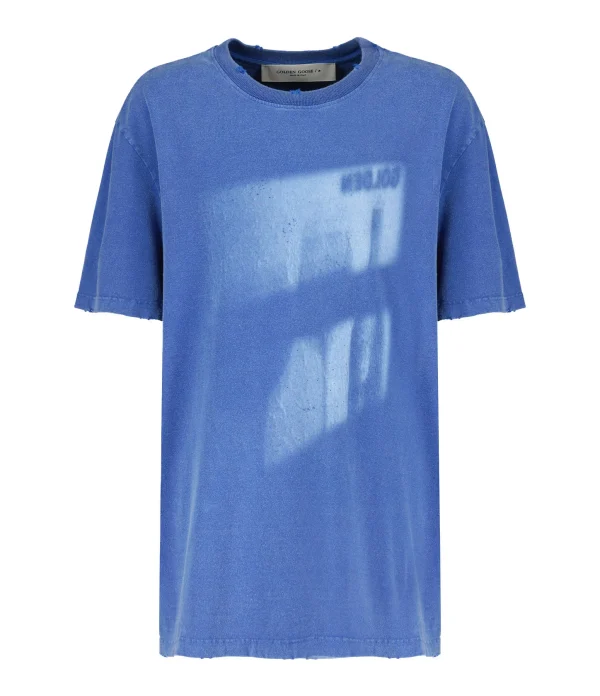 Golden Goose Tee-shirt Journey Homme Coton Bleu 1