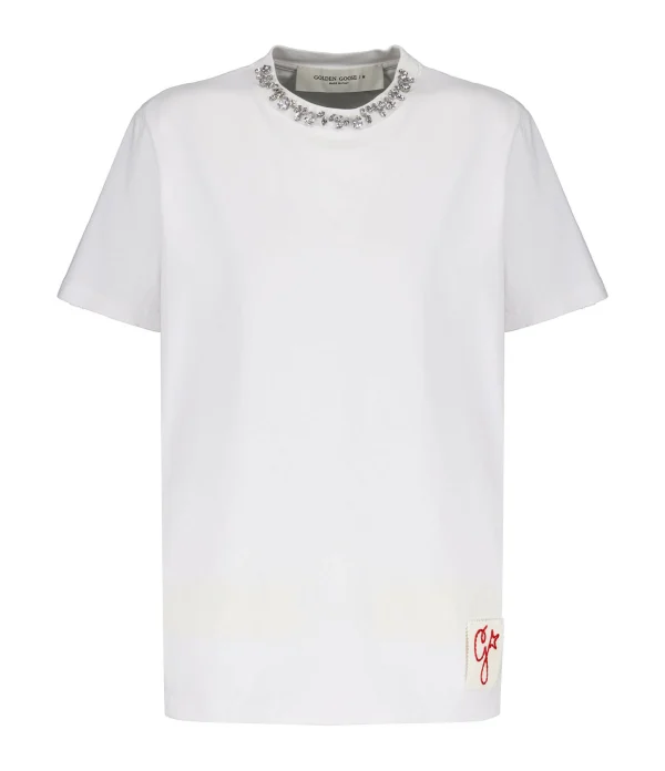 Golden Goose Tee-shirt Golden Coton Blanc Vintage 1