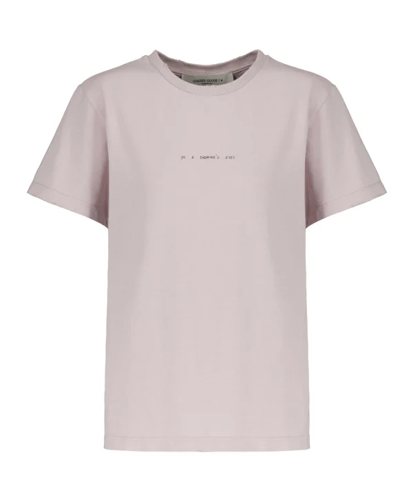 Golden Goose Tee-shirt Journey Homme Coton Rose Shadow 1