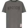 Golden Goose Tee-shirt Golden Logo Coton Anthracite 19