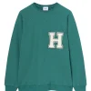 HALFBOY Sweatshirt Crew Over Patch Coton Vert 25