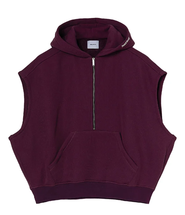 HALFBOY Sweatshirt Sans Manches Hoodie Coton Violet 1