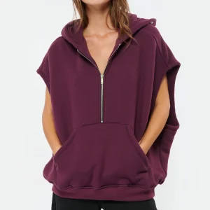 HALFBOY Sweatshirt Sans Manches Hoodie Coton Violet 8