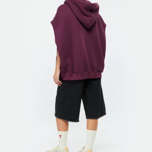 HALFBOY Sweatshirt Sans Manches Hoodie Coton Violet 12