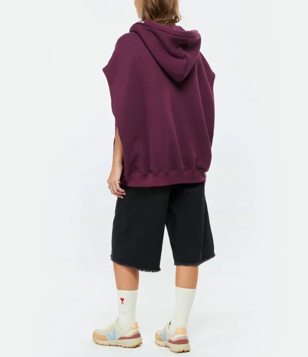 HALFBOY Sweatshirt Sans Manches Hoodie Coton Violet 5