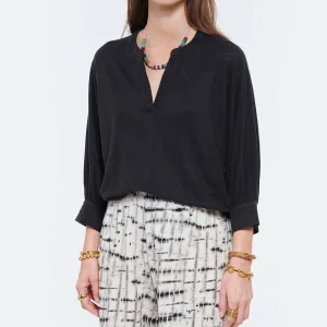 HANA SAN Blouse Lin Aristide Noir 11