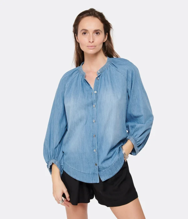 HANA SAN Blouse Natalia Coton Denim 4