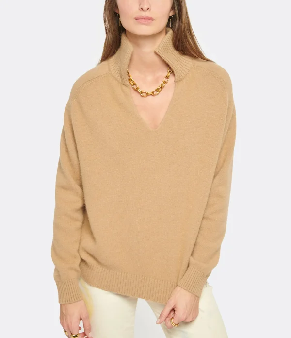 IDA DEGLIAME Pull La Vareuse Amoureuse Cachemire Cognac 4