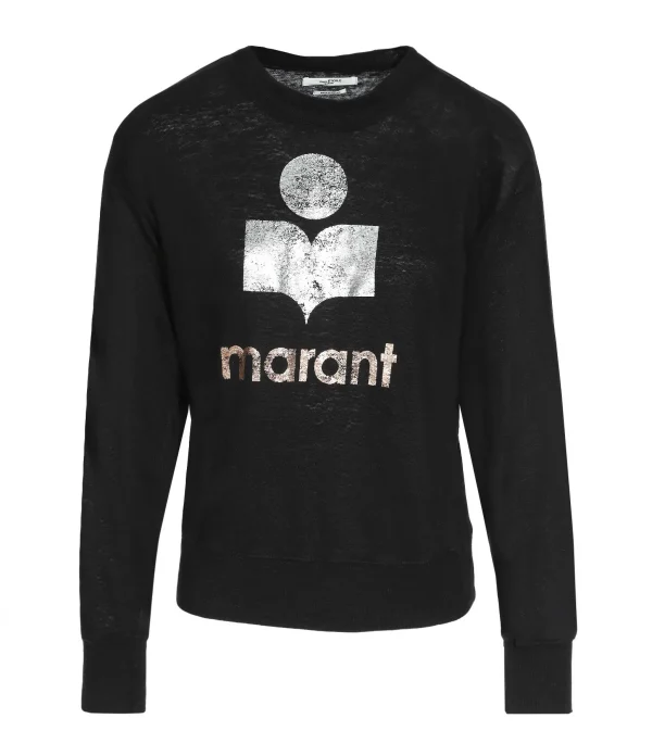 MARANT ÉTOILE Tee-shirt Klowia Lin Noir Argenté Rose 1