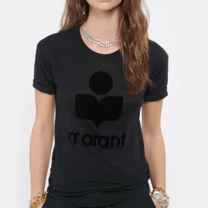 MARANT ÉTOILE Tee-shirt Koldi Logo Lin Noir 12