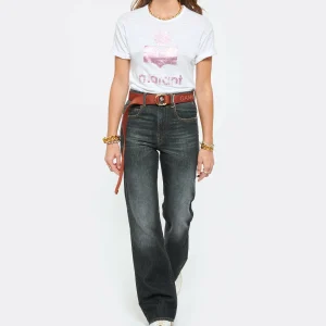 MARANT ÉTOILE Tee-shirt Koldi Lin Blanc Rose 18