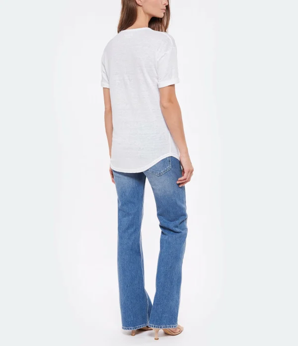 MARANT ÉTOILE Tee-shirt Koldi Lin Blanc Rose 6