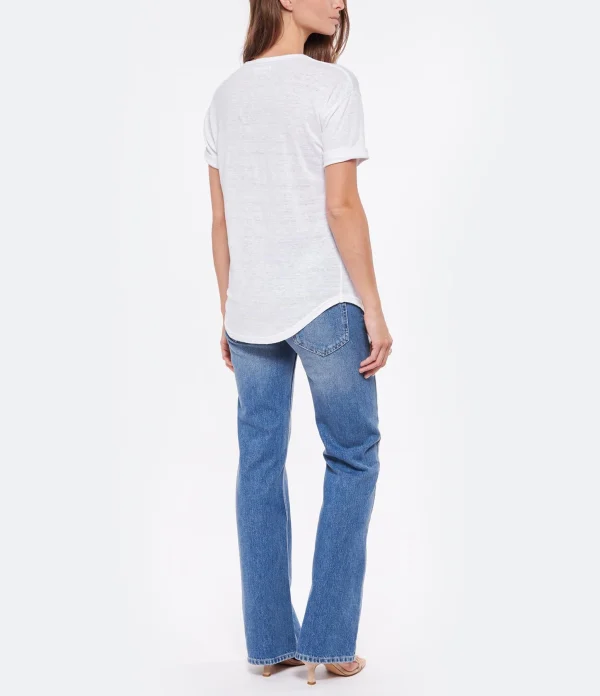 MARANT ÉTOILE Tee-shirt Koldi Lin Blanc Bleu 6