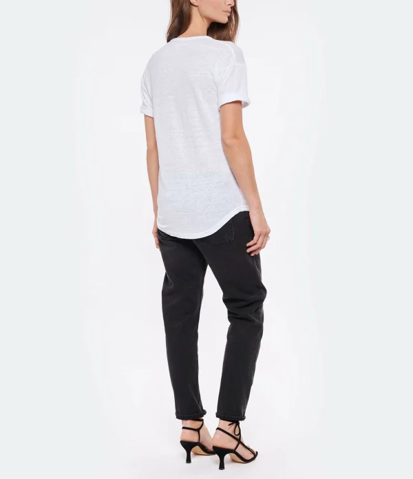 MARANT ÉTOILE Tee-shirt Koldi Lin Blanc Noir 6