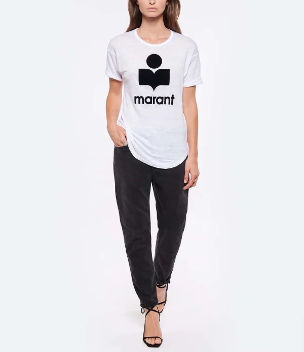 MARANT ÉTOILE Tee-shirt Koldi Lin Blanc Noir 5