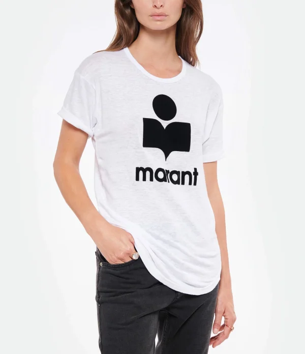 MARANT ÉTOILE Tee-shirt Koldi Lin Blanc Noir 4