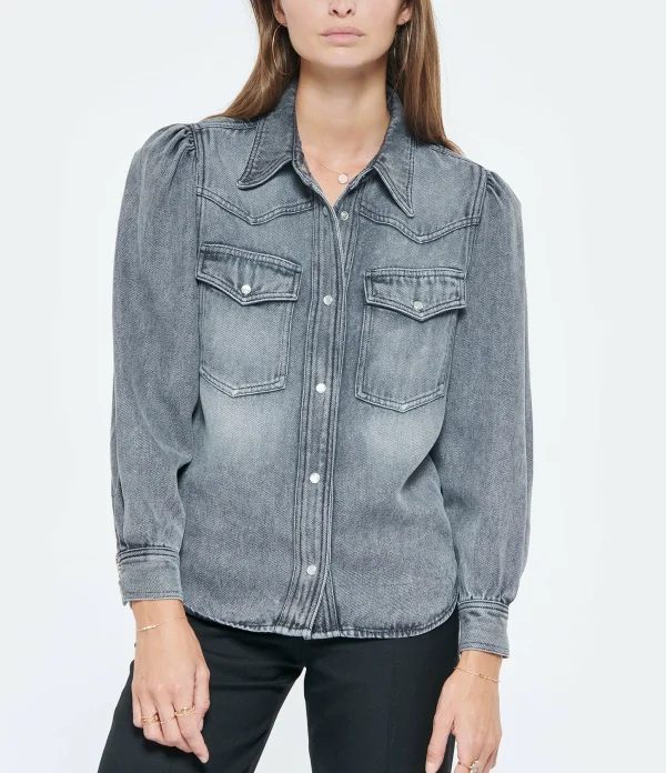 MARANT ÉTOILE Chemise Tahisse Coton Gris 4