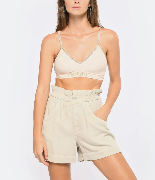 MARANT ÉTOILE Short Titea Coton Écru 9