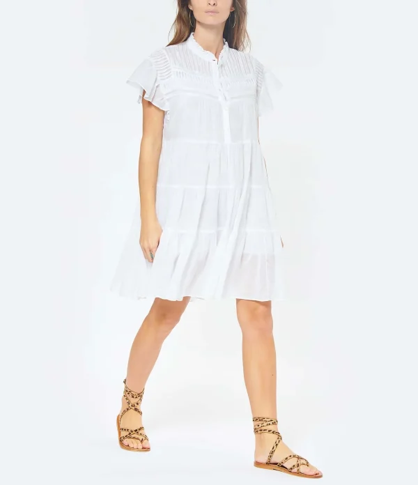 MARANT ÉTOILE Robe Lanikaye Coton Blanc 4