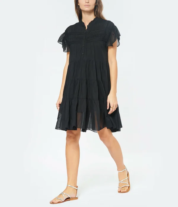 MARANT ÉTOILE Robe Lanikaye Coton Noir 4