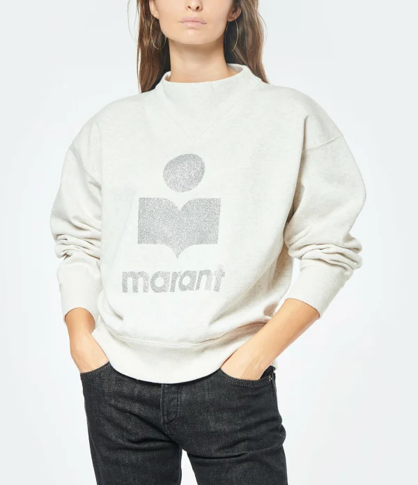 MARANT ÉTOILE Sweatshirt Moby Coton Écru 4