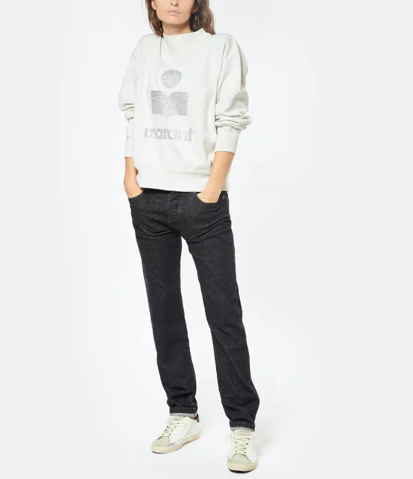 MARANT ÉTOILE Sweatshirt Moby Coton Écru 5