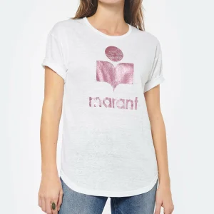 MARANT ÉTOILE Tee-shirt Koldi Lin Rose Blanc 11