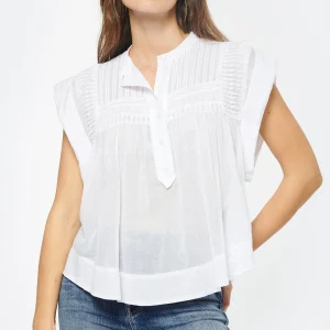 MARANT ÉTOILE Top Leaza Coton Blanc 11