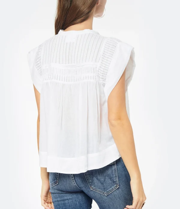 MARANT ÉTOILE Top Leaza Coton Blanc 6