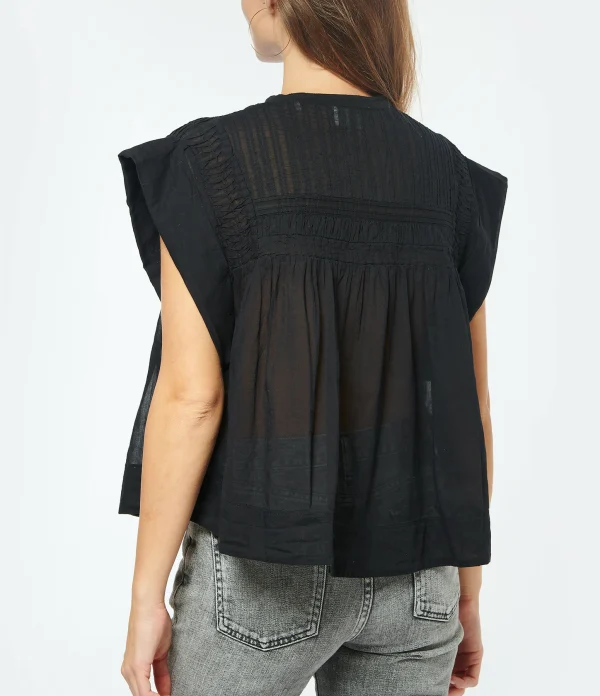 MARANT ÉTOILE Top Leaza Coton Noir 4