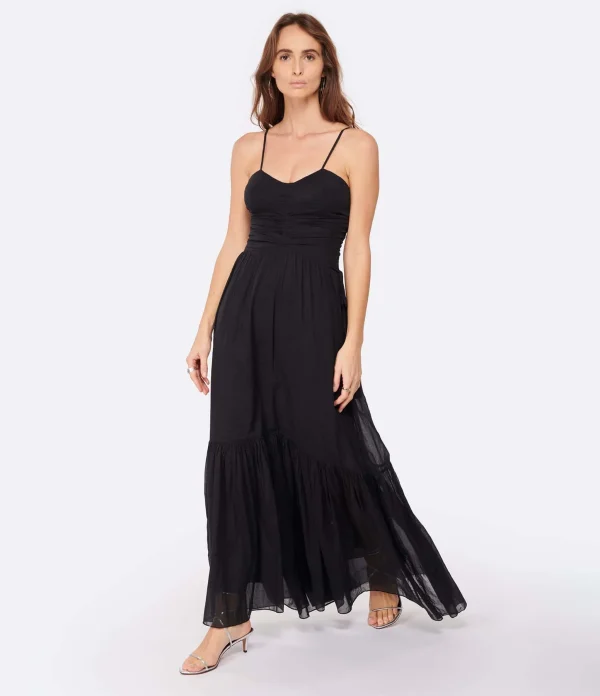 MARANT ÉTOILE Robe Longue Giana Coton Noir 4