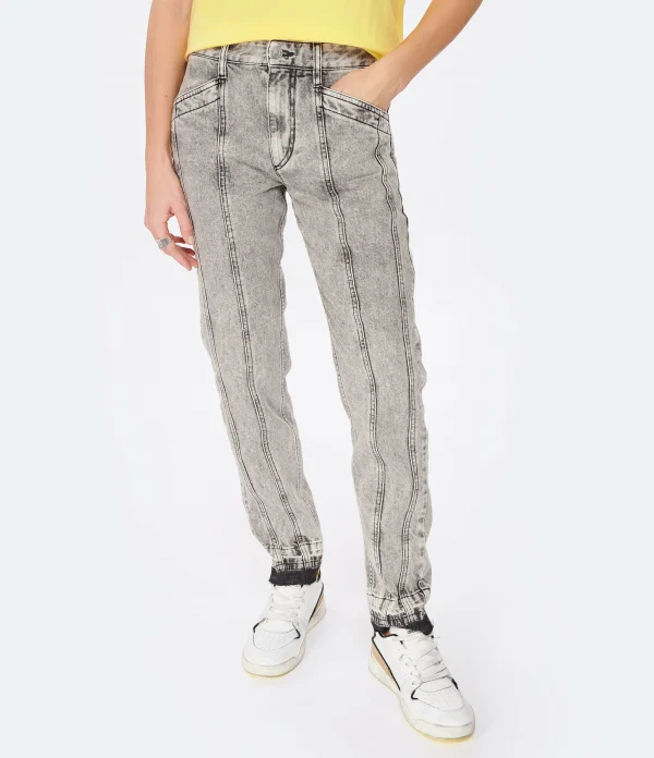 MARANT ÉTOILE Jean Sulanoa Coton Gris Clair 5