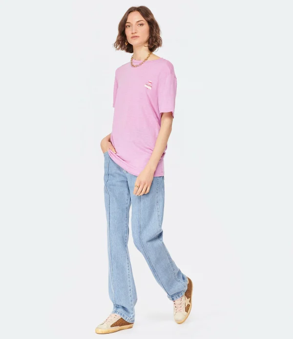 MARANT ÉTOILE Tee-shirt Zewel Lin Lilas 5