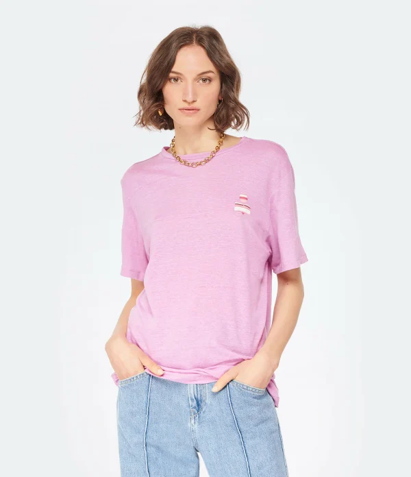 MARANT ÉTOILE Tee-shirt Zewel Lin Lilas 4