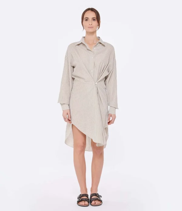 MARANT ÉTOILE Robe Seen Coton Ocre 4