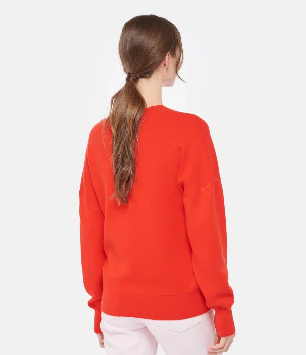 MARANT ÉTOILE Pull Atlee Coton Rouge Vermillon 6