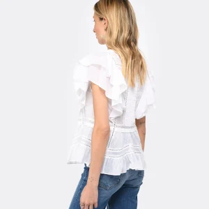 MARANT ÉTOILE Top Madrana Coton Blanc 12