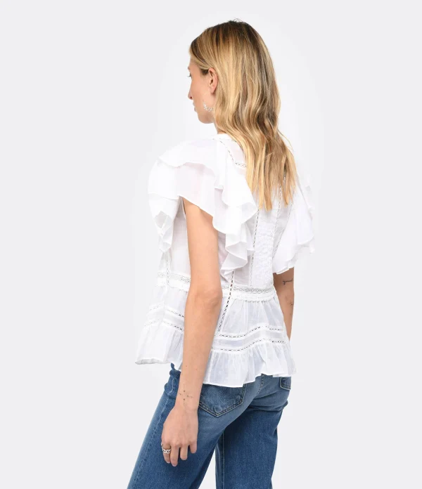 MARANT ÉTOILE Top Madrana Coton Blanc 5