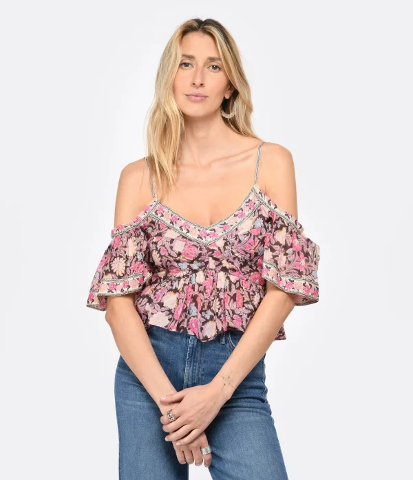 MARANT ÉTOILE Top Garuva Coton Rose 4